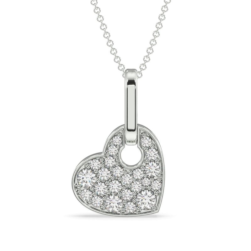 0.50 Ctw 14Kt White Gold Lab Grown Heart Drop Pendant