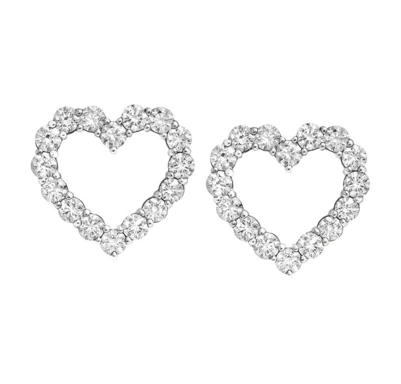 1 Ctw 14Kt White Gold Lab Grown Heart Earring