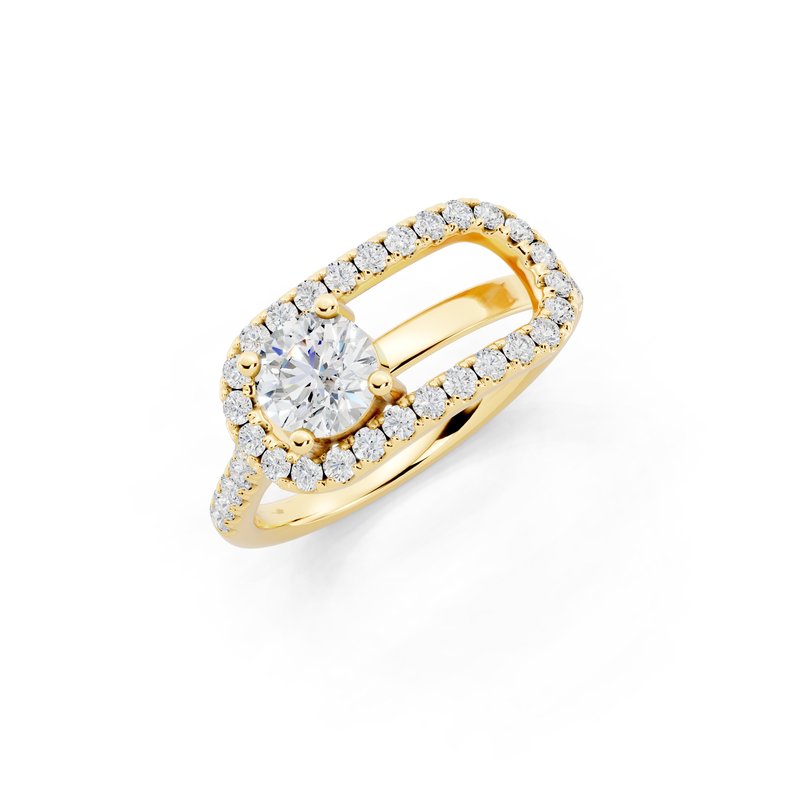 1.00 Ctw 14Kt Yellow Gold Fashion Paperclip Ring