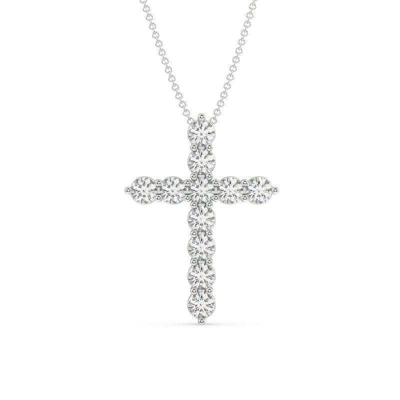 0.25 Ctw Sterling Silver Lab Grown Cross Pendant