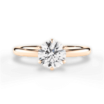 Alexa Round Cut Lab Grown Diamond 18Kt Rose Gold Engagement Ring