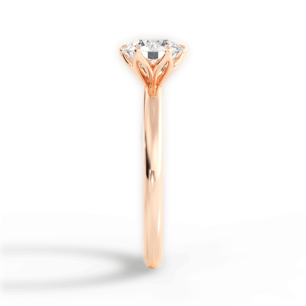 Alexa Round Cut Lab Grown Diamond 18Kt Rose Gold Engagement Ring - View 4