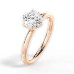 Alexa Round Cut Lab Grown Diamond 18Kt Rose Gold Engagement Ring - View 2