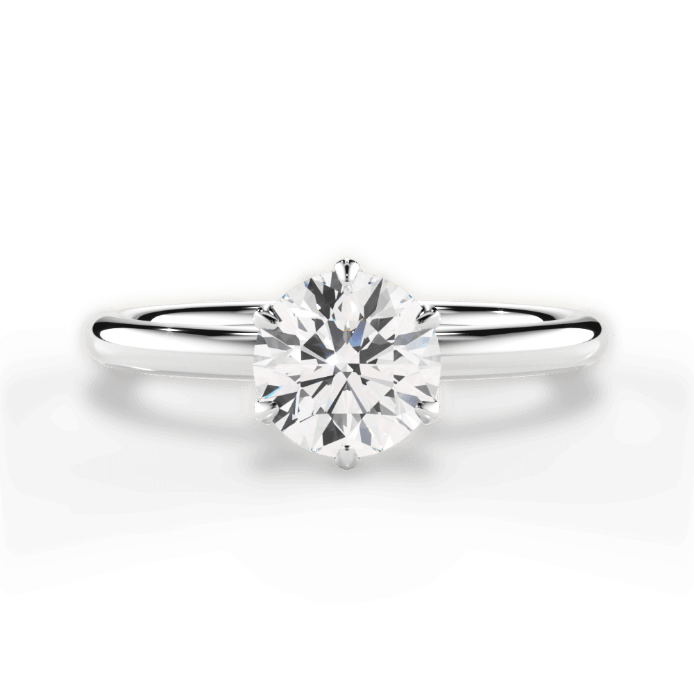 Alexa Round Cut Lab Grown Diamond 18Kt White Gold Engagement Ring