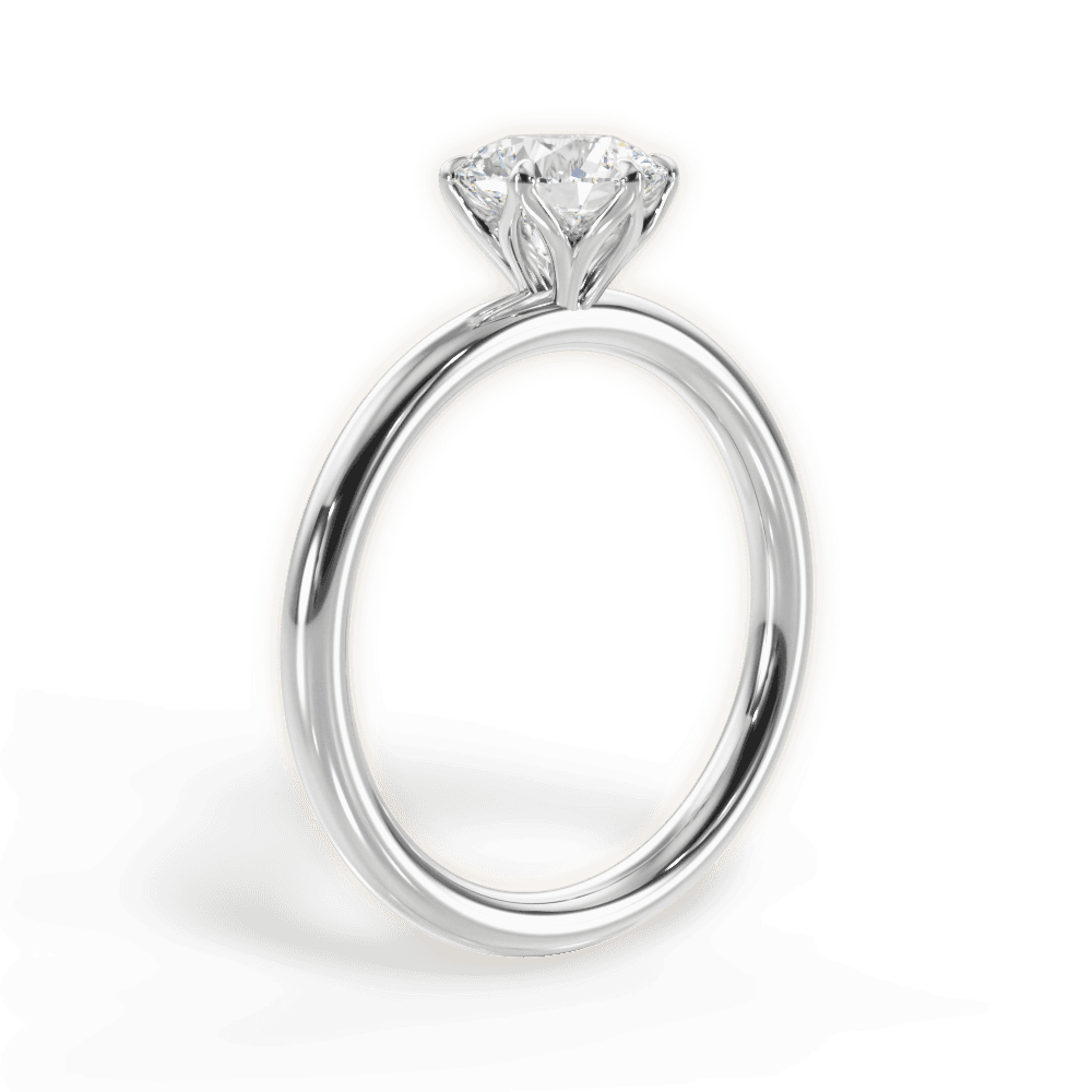 Alexa Round Cut Lab Grown Diamond 18Kt White Gold Engagement Ring - View 4