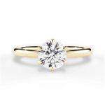 Alexa Round Cut Lab Grown Diamond 18Kt Yellow Gold Engagement Ring