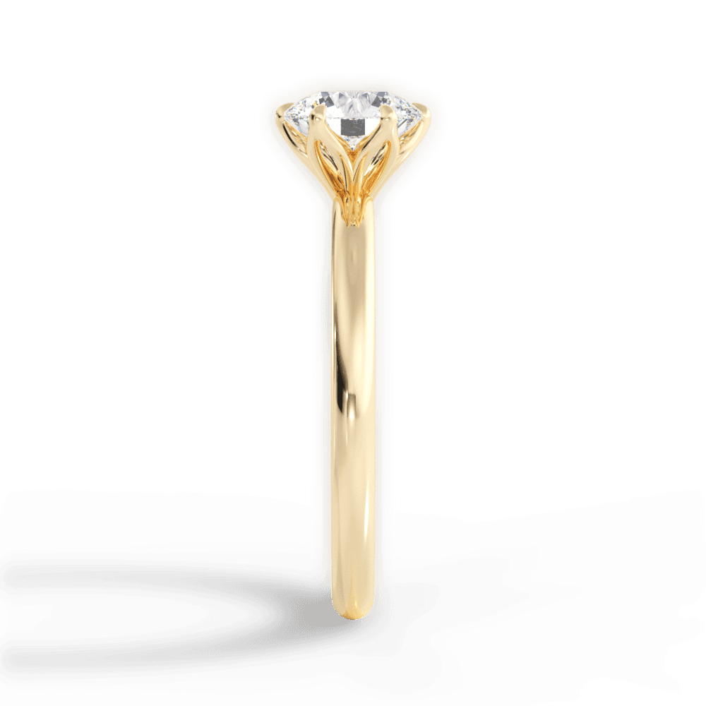 Alexa Round Cut Lab Grown Diamond 18Kt Yellow Gold Engagement Ring - View 4
