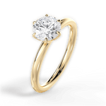 Alexa Round Cut Lab Grown Diamond 18Kt Yellow Gold Engagement Ring - View 3