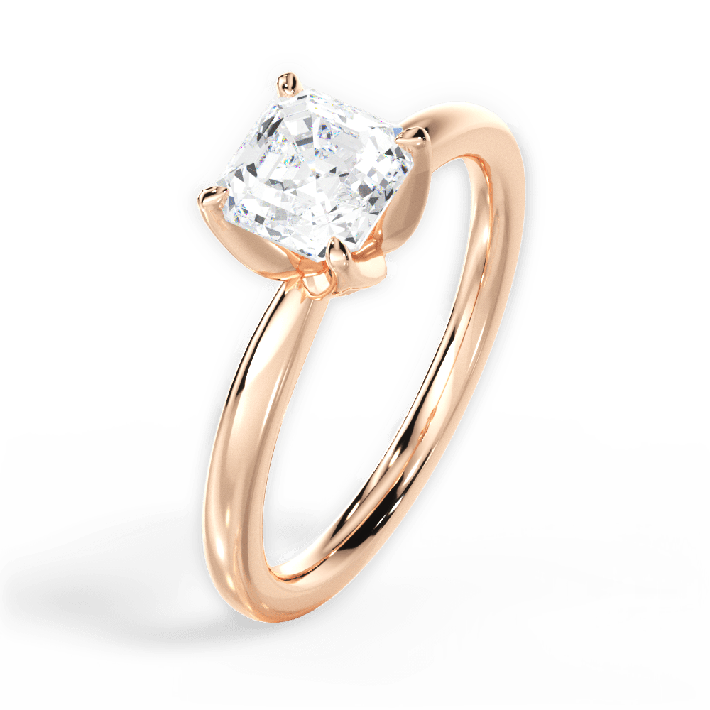 Abigail Asscher Cut Lab Grown Diamond 18Kt Rose Gold Engagement Ring - View 4