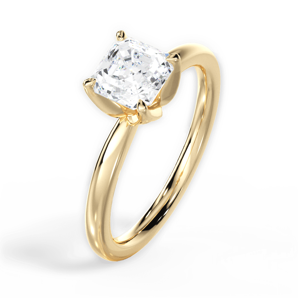 Abigail Asscher Cut Lab Grown Diamond 18Kt Yellow Gold Engagement Ring - View 3