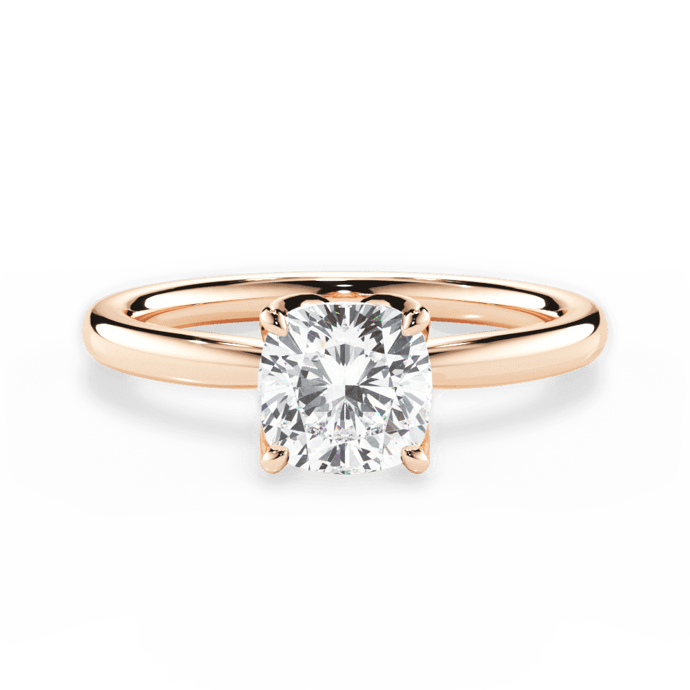 Abigail Cushion Cut Lab Grown Diamond 18Kt Rose Gold Engagement Ring