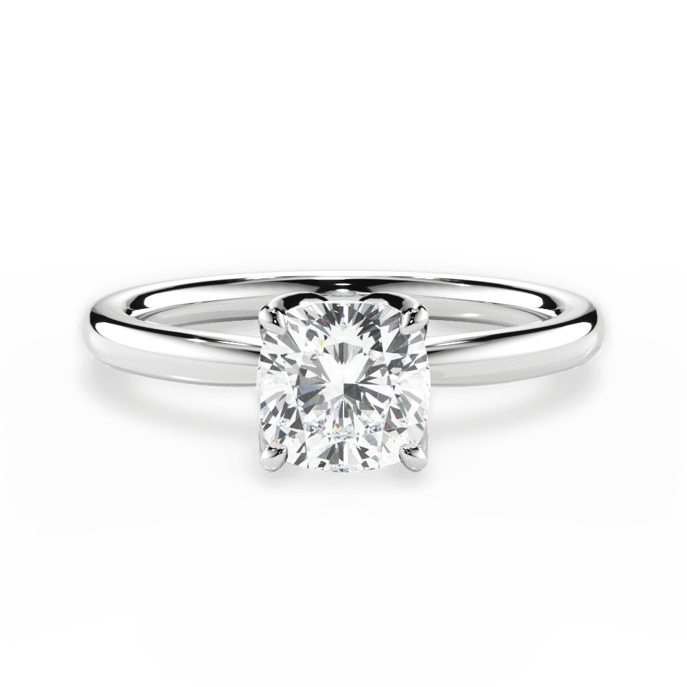 Abigail Cushion Cut Lab Grown Diamond 14Kt White Gold Engagement Ring