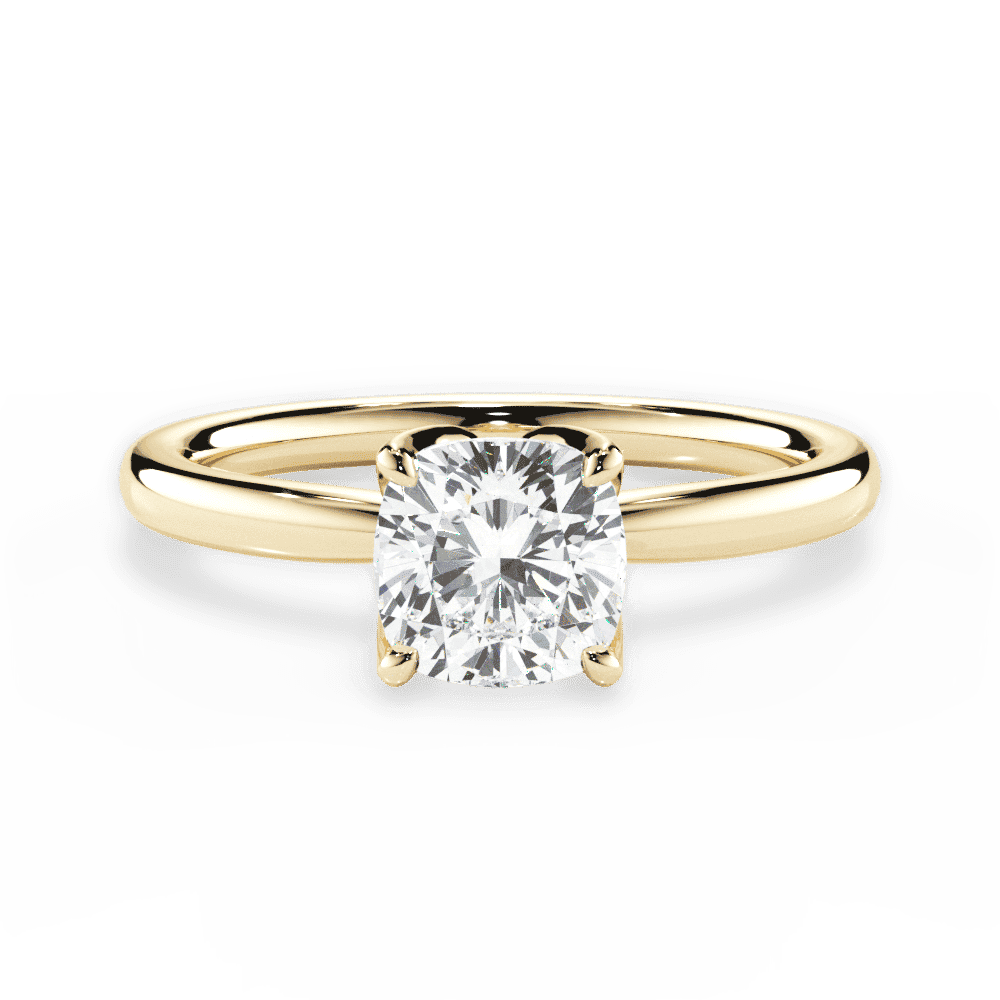 Abigail Cushion Cut Lab Grown Diamond 18Kt Yellow Gold Engagement Ring
