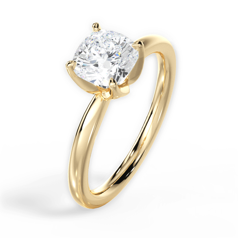 Abigail Cushion Cut Lab Grown Diamond 18Kt Yellow Gold Engagement Ring - View 4