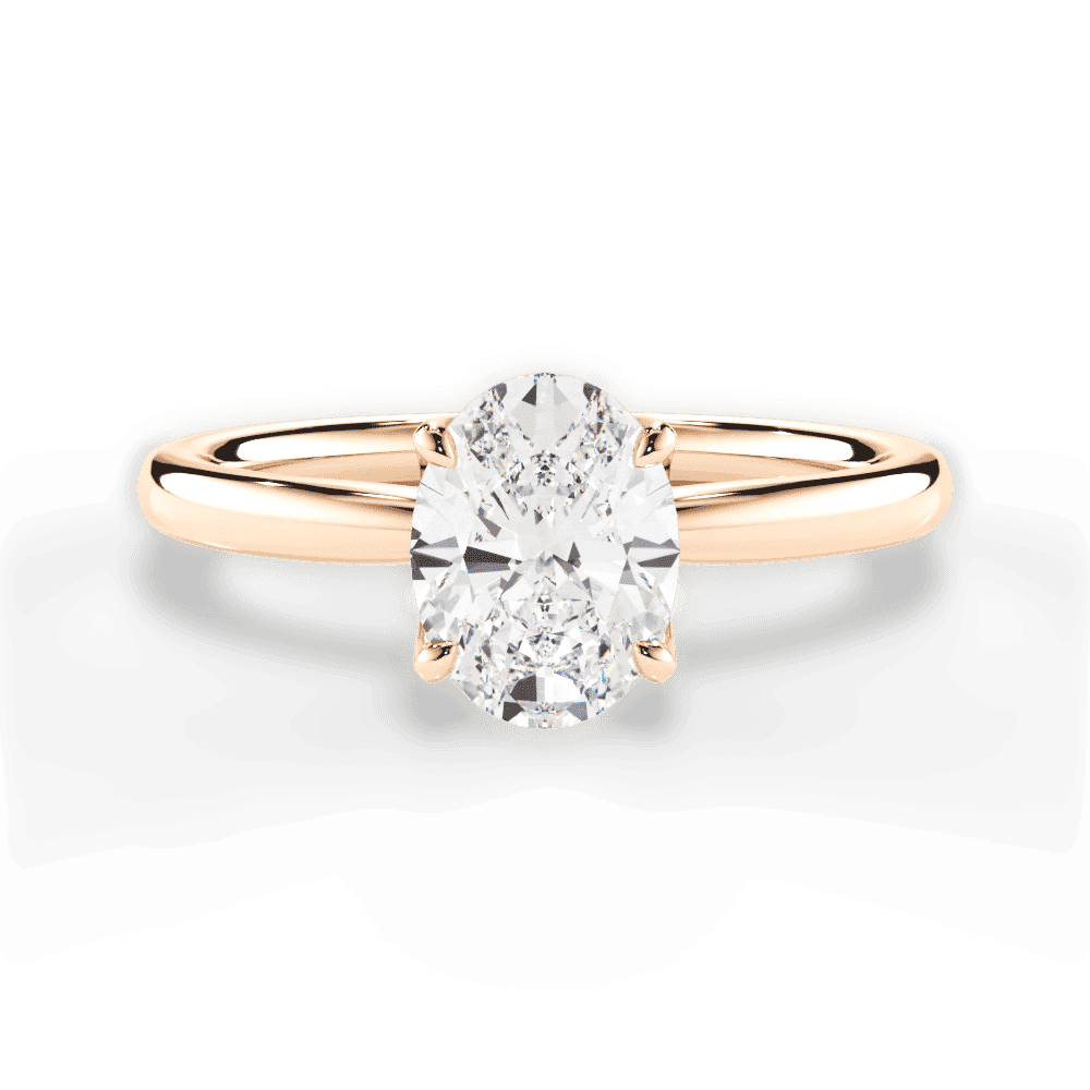 Abigail Oval Cut Lab Grown Diamond 18Kt Rose Gold Engagement Ring