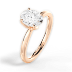 Abigail Oval Cut Lab Grown Diamond 18Kt Rose Gold Engagement Ring - View 3