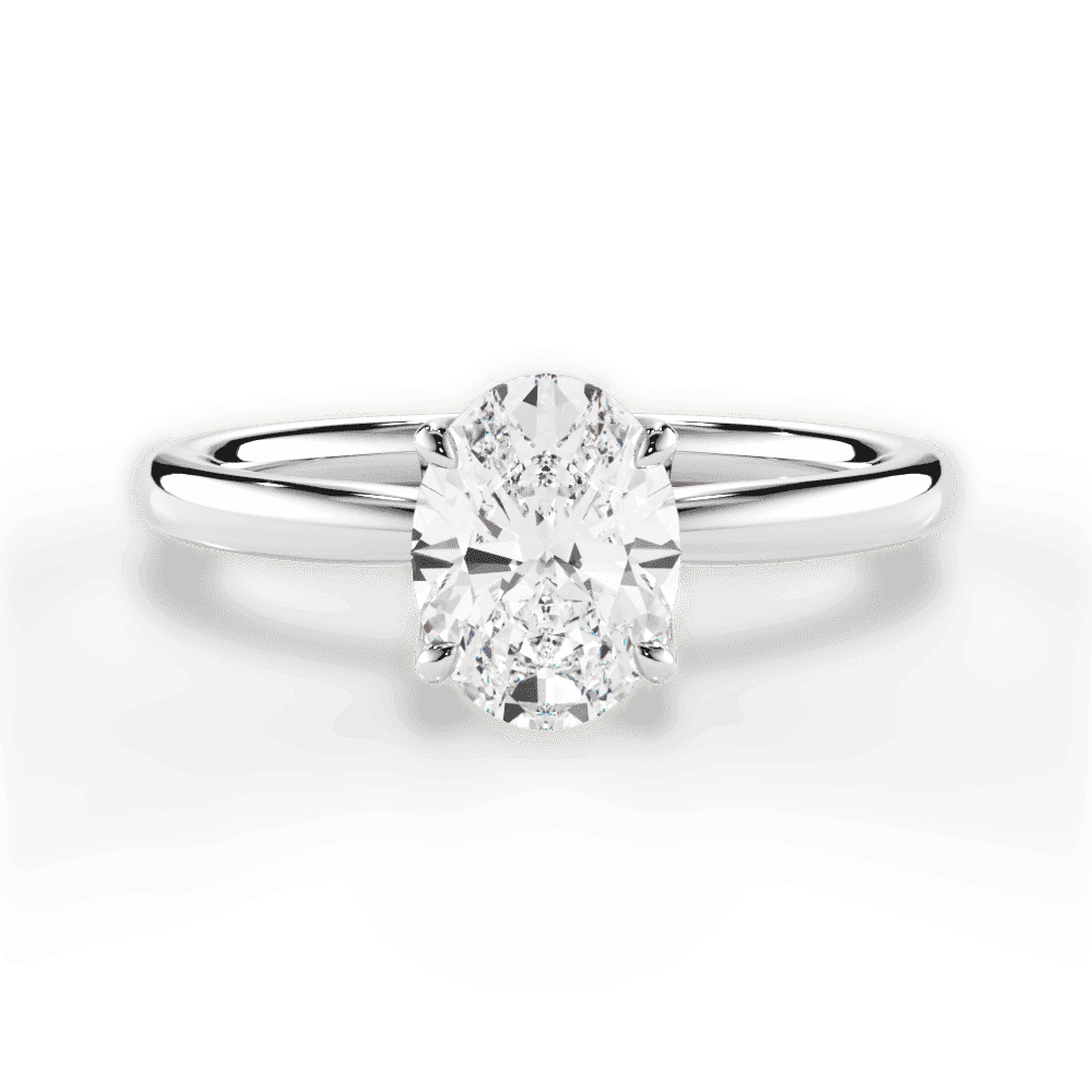 Abigail Oval Cut Lab Grown Diamond 18Kt White Gold Engagement Ring