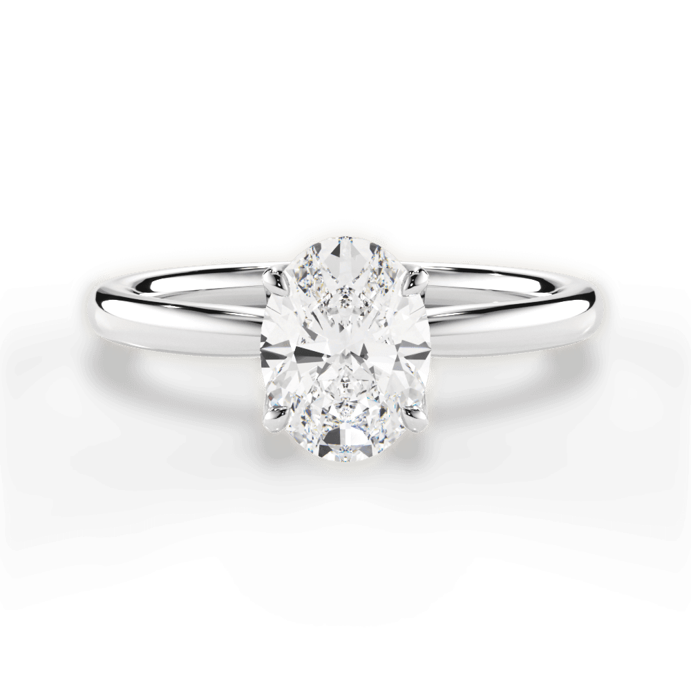 Abigail Oval Cut Lab Grown Diamond 14Kt White Gold Engagement Ring