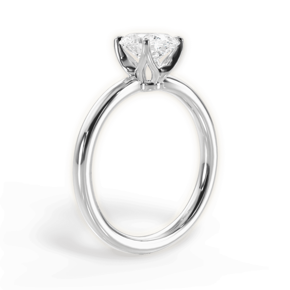 Abigail Oval Cut Lab Grown Diamond 14Kt White Gold Engagement Ring - View 2