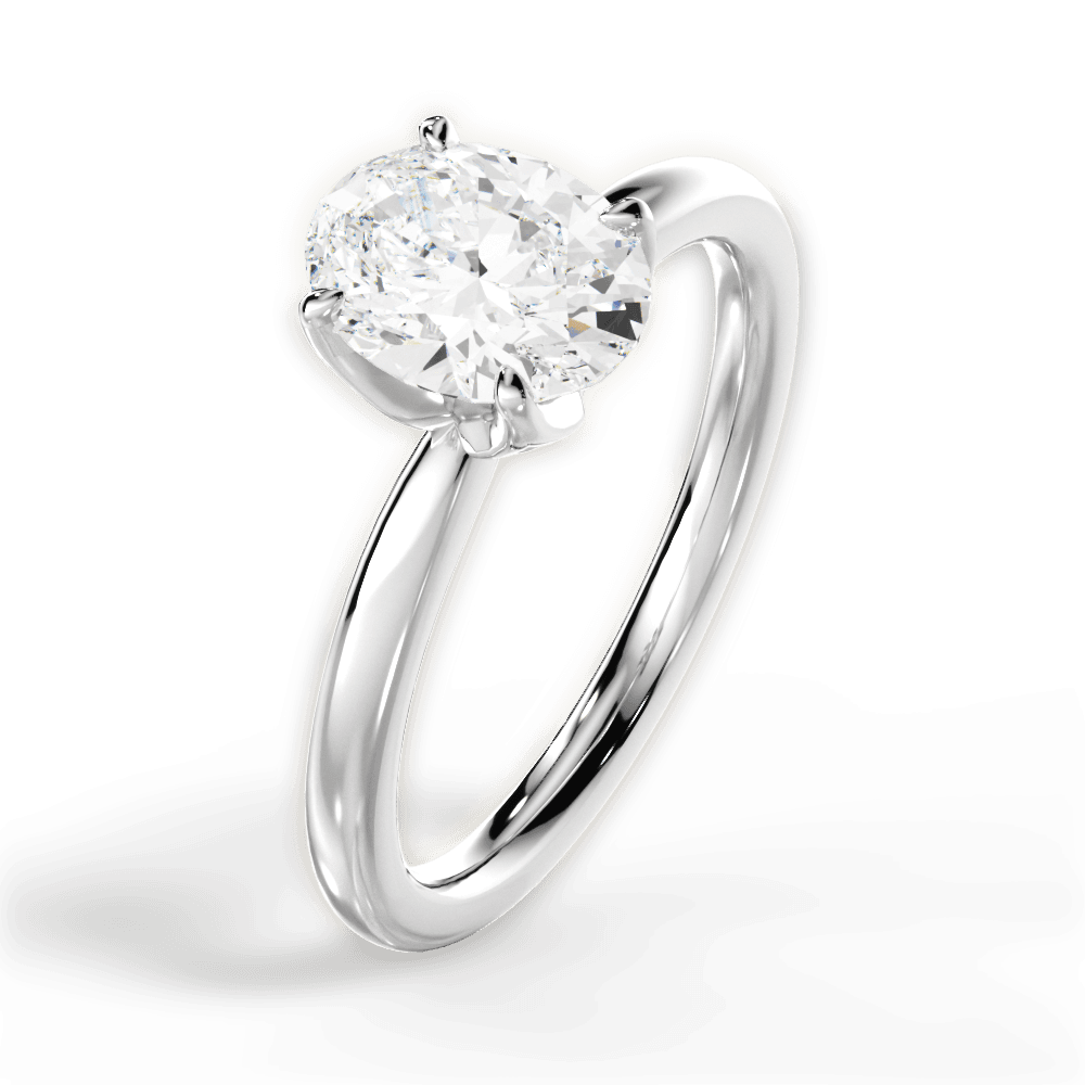 Abigail Oval Cut Lab Grown Diamond 14Kt White Gold Engagement Ring - View 3