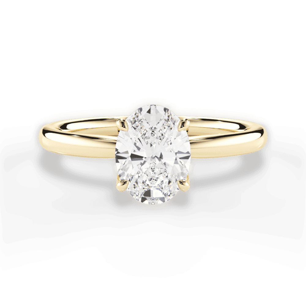 Abigail Oval Cut Lab Grown Diamond 18Kt Yellow Gold Engagement Ring