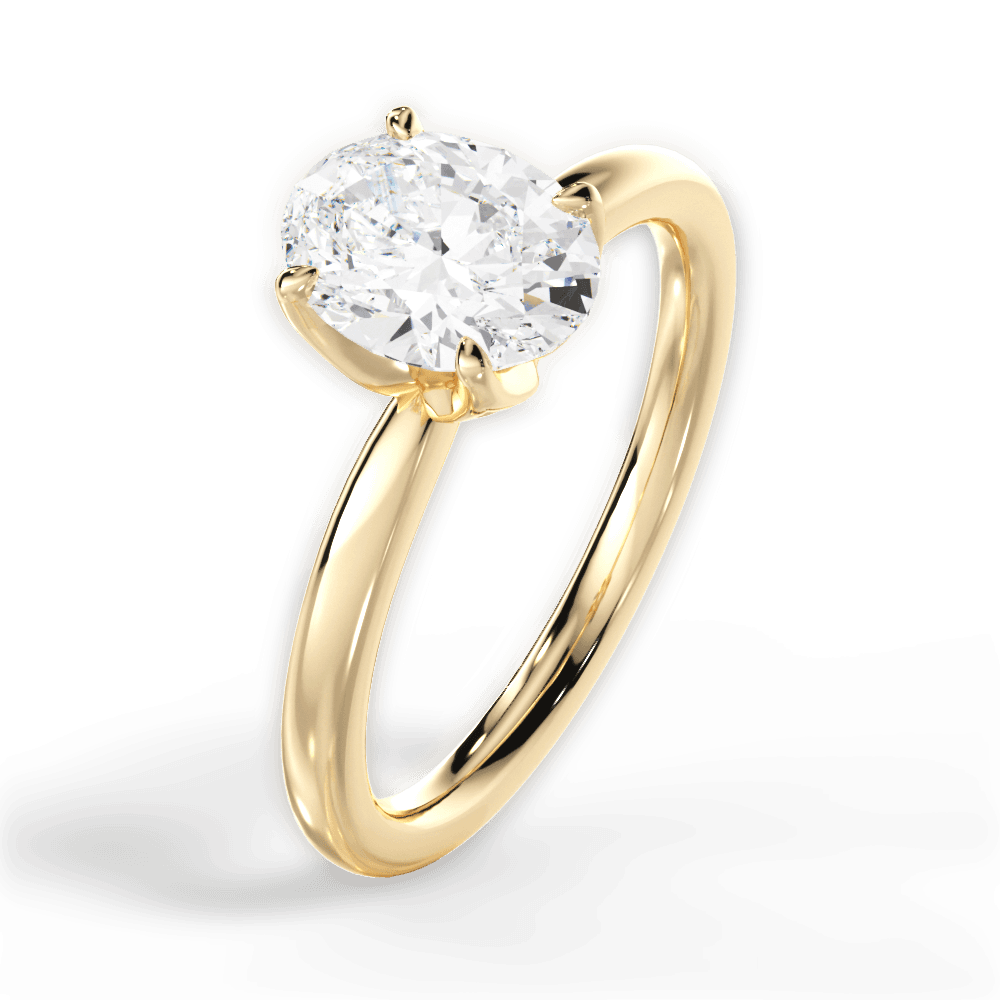 Abigail Oval Cut Lab Grown Diamond 18Kt Yellow Gold Engagement Ring - View 4