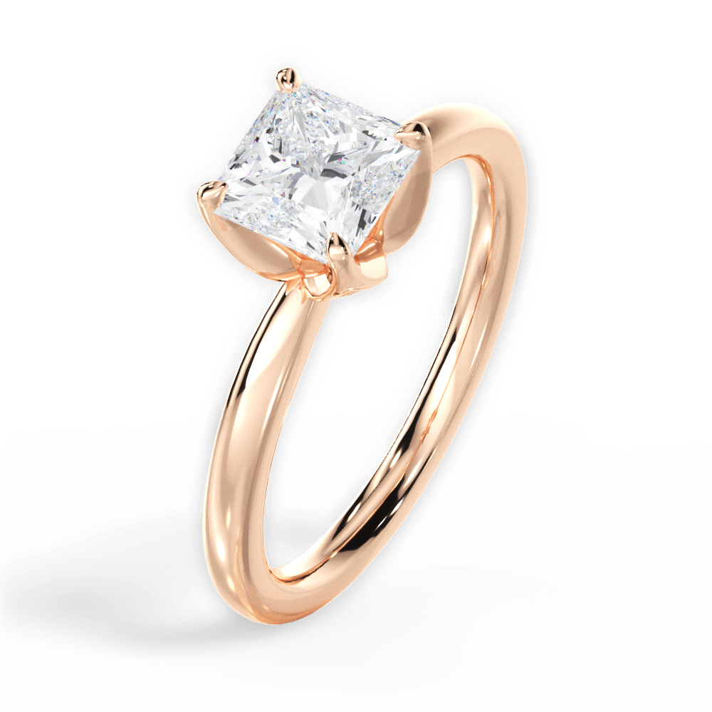 Abigail Princess Cut Lab Grown Diamond 18Kt Rose Gold Engagement Ring - View 4