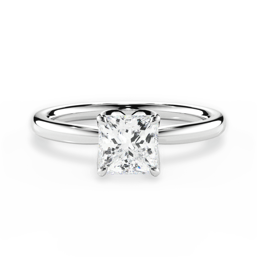 Abigail Princess Cut Lab Grown Diamond 14Kt White Gold Engagement Ring