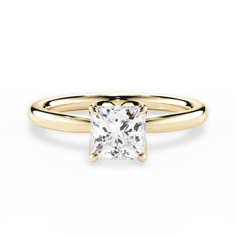 Abigail Princess Cut Lab Grown Diamond 18Kt Yellow Gold Engagement Ring