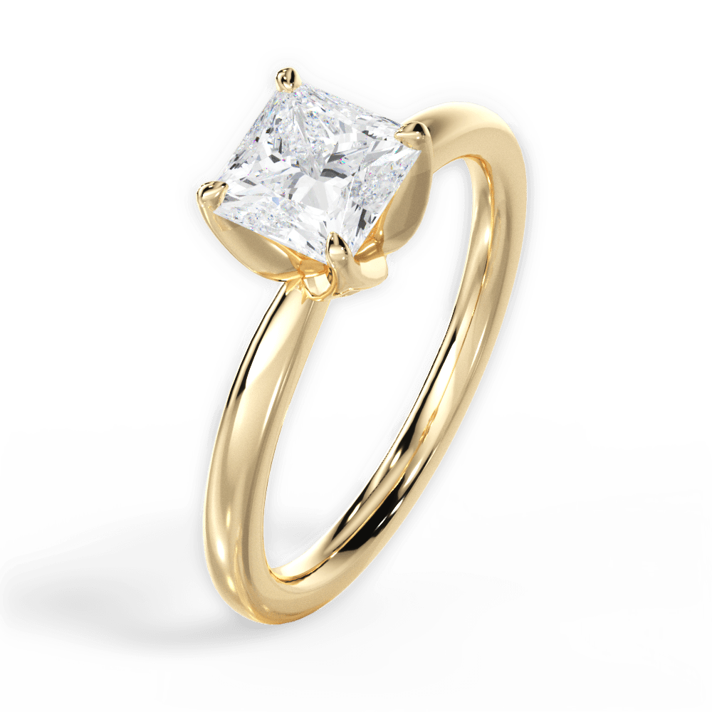 Abigail Princess Cut Lab Grown Diamond 18Kt Yellow Gold Engagement Ring - View 2