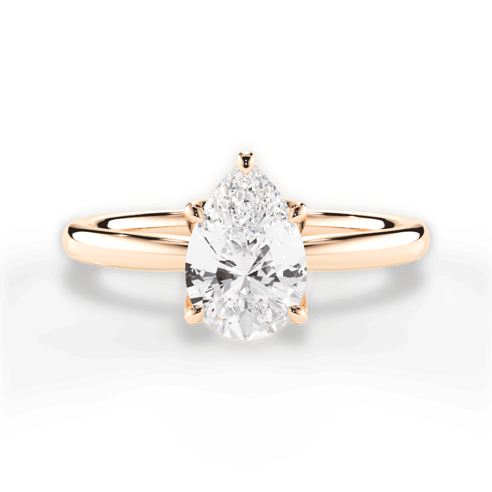 Abigail Pear Cut Lab Grown Diamond 18Kt Rose Gold Engagement Ring