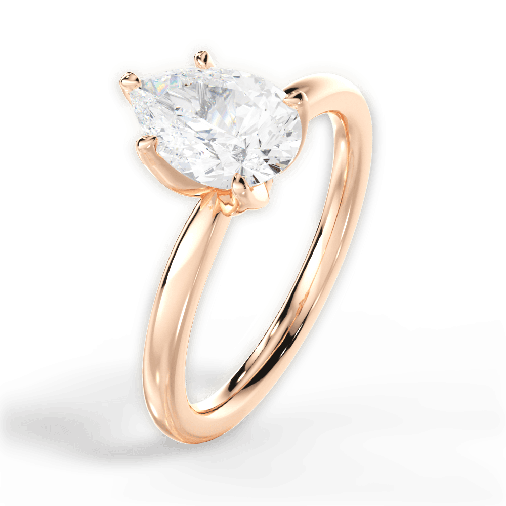 Abigail Pear Cut Lab Grown Diamond 18Kt Rose Gold Engagement Ring - View 3