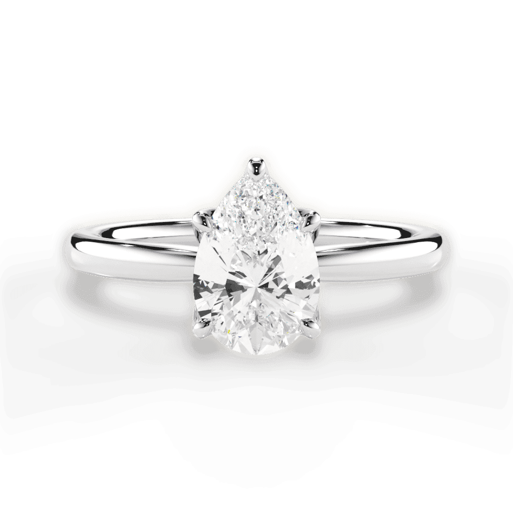 Abigail Pear Cut Lab Grown Diamond 18Kt White Gold Engagement Ring