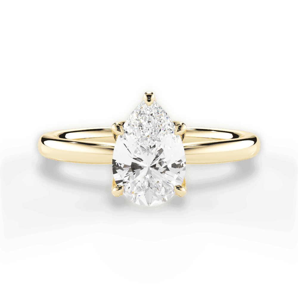 Abigail Pear Cut Lab Grown Diamond 18Kt Yellow Gold Engagement Ring