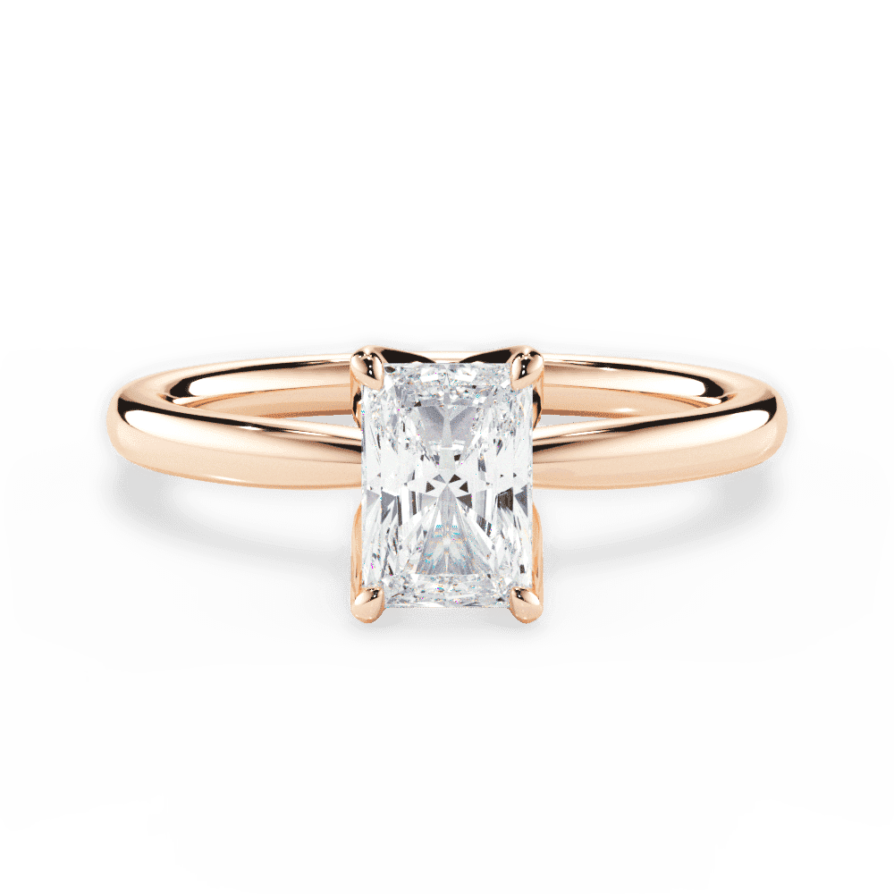 Abigail Radiant Cut Lab Grown Diamond 18Kt Rose Gold Engagement Ring