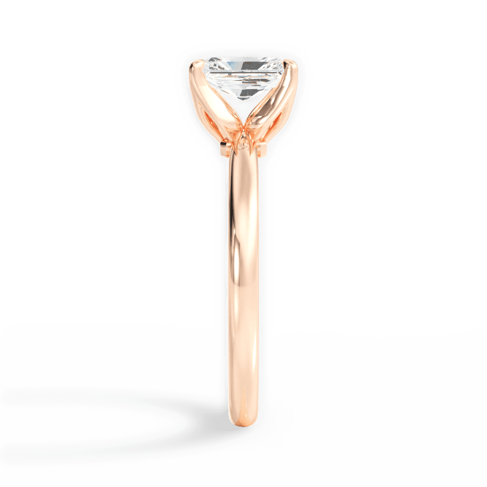 Abigail Radiant Cut Lab Grown Diamond 18Kt Rose Gold Engagement Ring - View 2