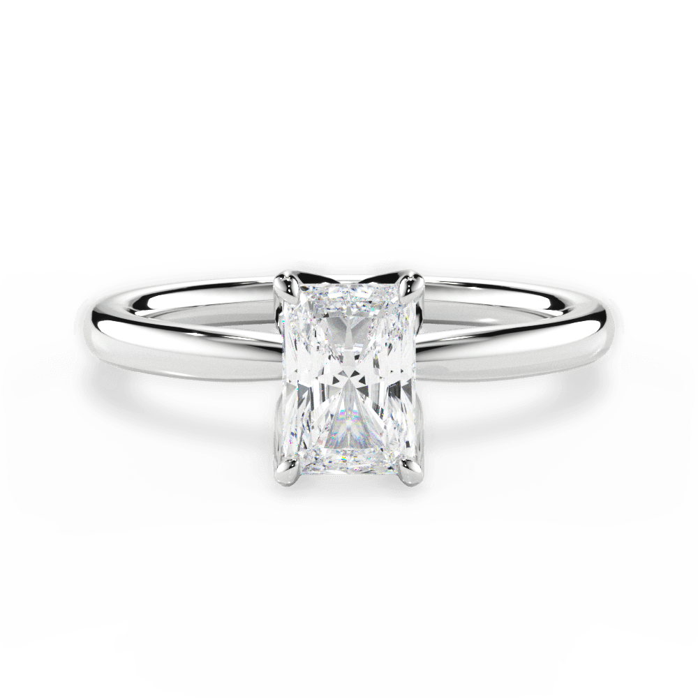 Abigail Radiant Cut Lab Grown Diamond 14Kt White Gold Engagement Ring