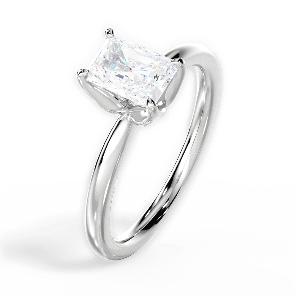 Abigail Radiant Cut Lab Grown Diamond 14Kt White Gold Engagement Ring - View 3