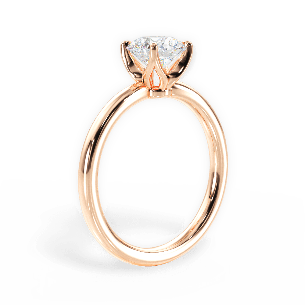 Abigail Round Cut Lab Grown Diamond 18Kt Rose Gold Engagement Ring - View 4