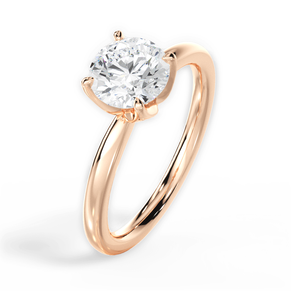 Abigail Round Cut Lab Grown Diamond 18Kt Rose Gold Engagement Ring - View 3