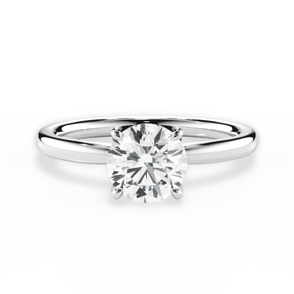 Abigail Round Cut Lab Grown Diamond 18Kt White Gold Engagement Ring