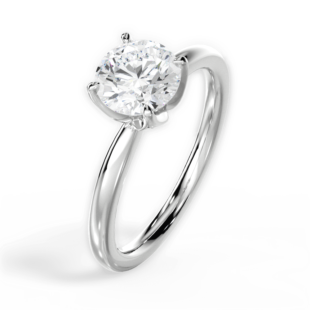 Abigail Round Cut Lab Grown Diamond 18Kt White Gold Engagement Ring - View 3