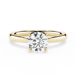 Abigail Round Cut Lab Grown Diamond 18Kt Yellow Gold Engagement Ring