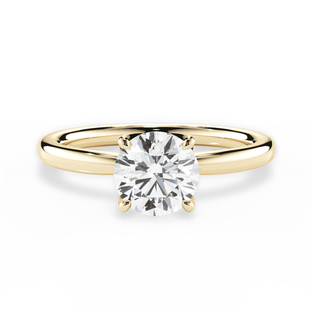 Abigail Round Cut Lab Grown Diamond 18Kt Yellow Gold Engagement Ring