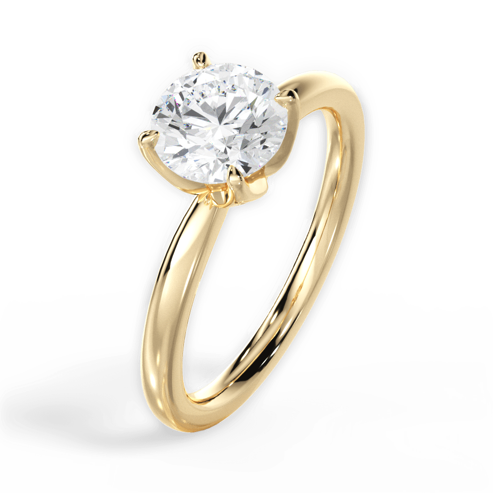Abigail Round Cut Lab Grown Diamond 18Kt Yellow Gold Engagement Ring - View 4