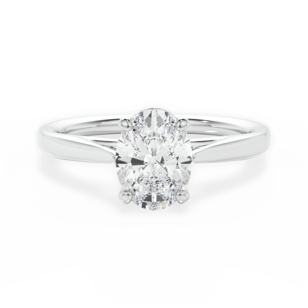 Angie Oval Cut Lab Grown Diamond 14Kt White Gold Engagement Ring