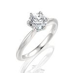 Andrea Round Cut Lab Grown Diamond 18Kt White Gold Engagement Ring - View 2