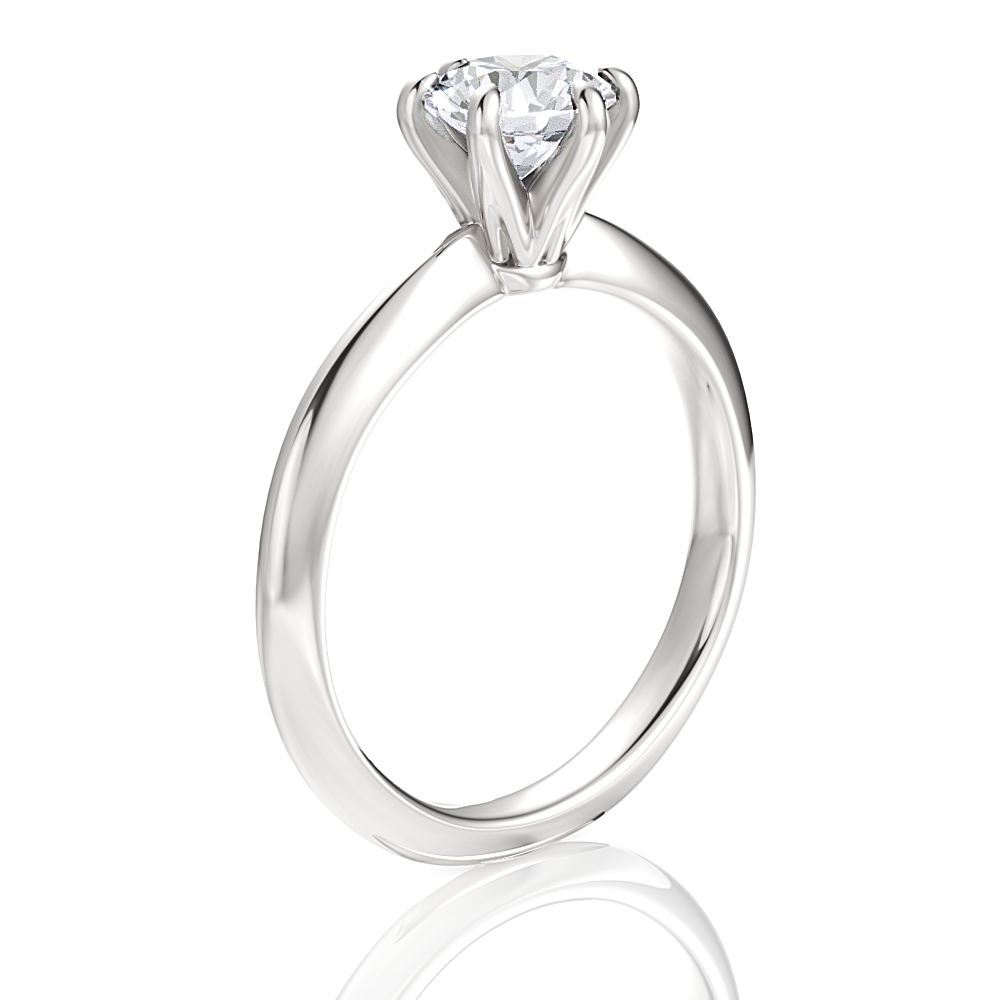 Andrea Round Cut Lab Grown Diamond 18Kt White Gold Engagement Ring - View 3