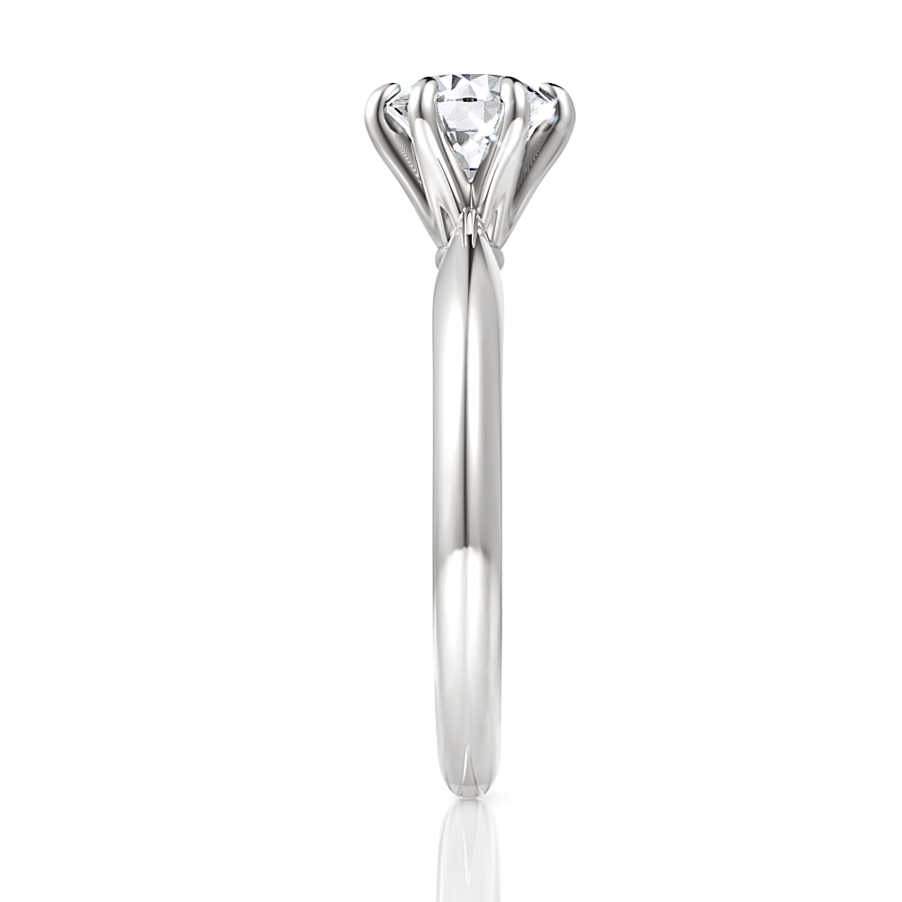 Andrea Round Cut Lab Grown Diamond 14Kt White Gold Engagement Ring - View 4