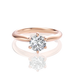 Andrea Round Cut Lab Grown Diamond 18Kt Rose Gold Engagement Ring